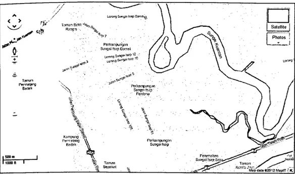 Figure 1.1:  Map of Sungai Isap' s settlement 
