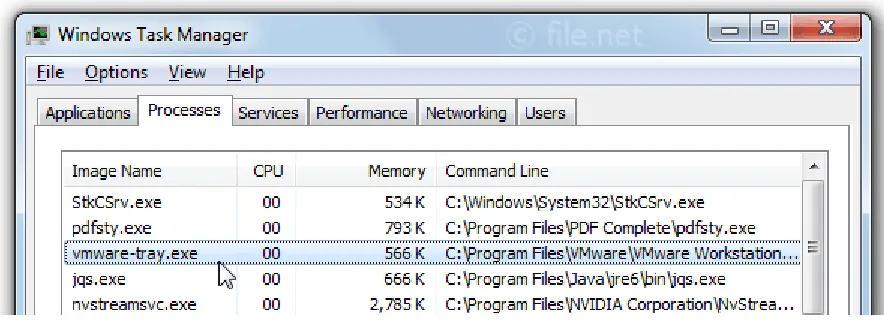 Gambar 2. Keberadaan vmware diketahui dari proses yang brejalan. 