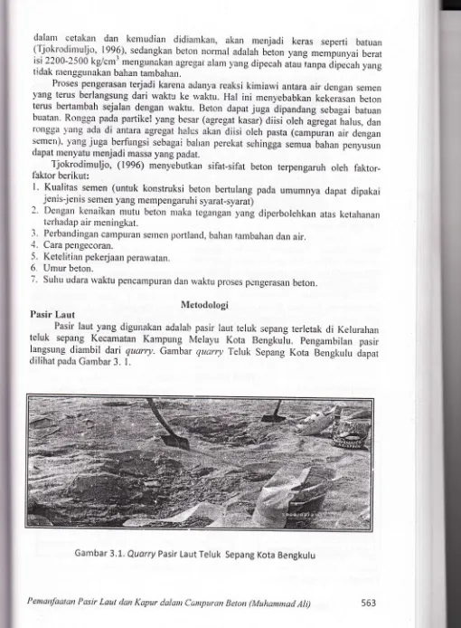 Gambar 3.1. Quarry Pasir Laut Teluk Sepang Kota Bengkulu
