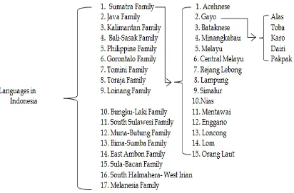 Figure 1. Language grouping in Indonesia by S. J. Esser (1938) in Saidi (1994, p. 21)