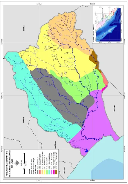 Gambar 5.2. Peta wilayah administrasi kecamatan DAS Lemau 