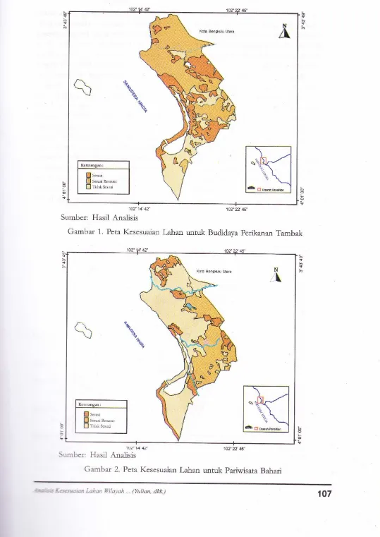 Gambar 1. Peta I{esesuaian Lahan untuk Budidaya perikanan Tambak
