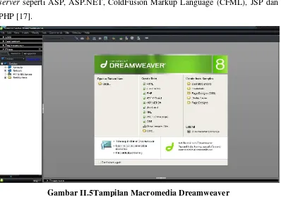 Gambar II.5Tampilan Macromedia Dreamweaver 