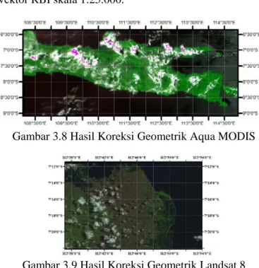 Gambar 3.9 Hasil Koreksi Geometrik Landsat 8 