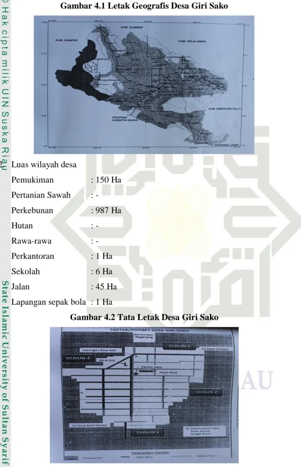 Gambar 4.1 Letak Geografis Desa Giri Sako 