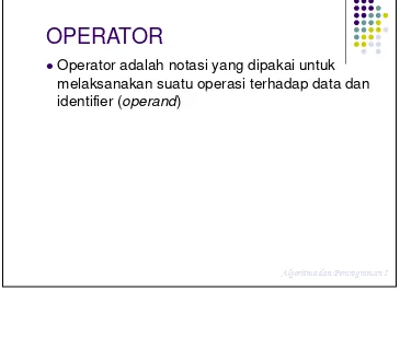 Tabel Pengelompokan Operator