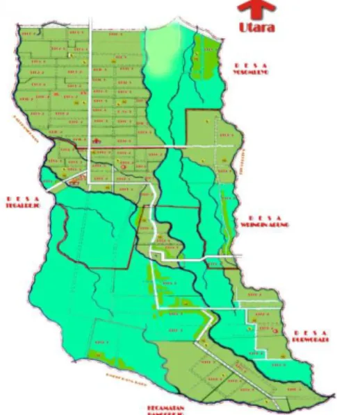Gambar 3.1 Peta Desa Tegalsari  Kecamatan Tegalsari Kabupaten Banyuwangi 
