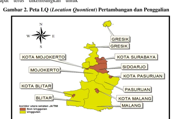 Gambar 2. Peta LQ ( Location Quontient) Pertambangan dan Penggalian 