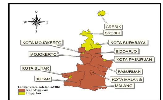 Gambar 4. Peta LQ ( Location Quontient)  Sektor Listrik, Gas dan Air Bersih 