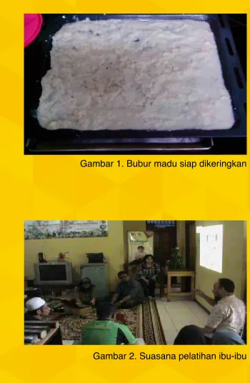 gambar 1. bubur madu siap dikeringkan