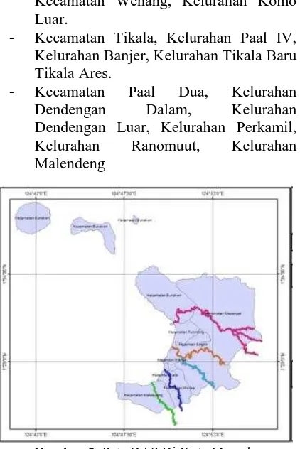 Gambar 3. Peta DAS Di Kota Manado Sumber : Mk Studio perumahan dan permukiman 