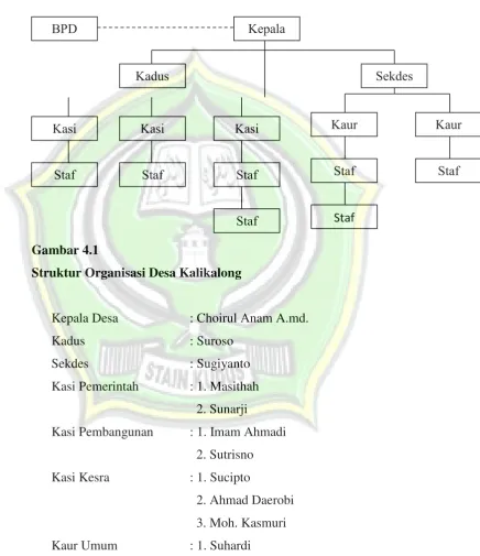 Gambar 4.1 Struktur Organisasi Desa Kalikalong 