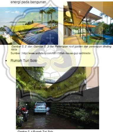 Gambar 5. 2 dan Gambar 5. 3 dan Penerapan roof garden dan penerapan dinding  