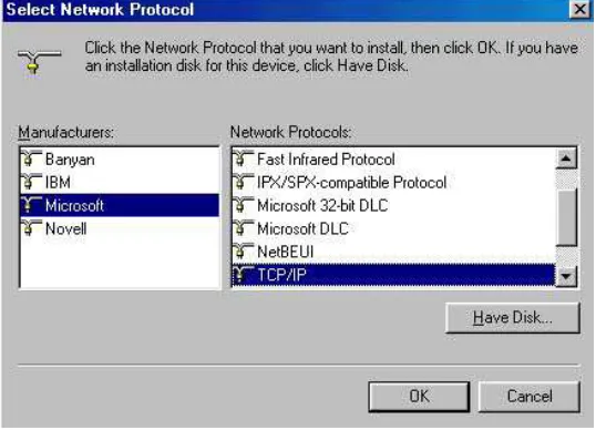 Gambar 2.3. Menginstall protokol jaringan 