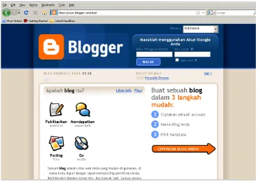 Gambar halaman utama blogger.com