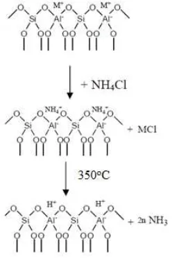 Gambar 1. Reaksi zeolit dengan NH4Cl [10] 