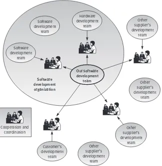 Figure 1.1: A cooperation and coordination scheme for a software development team of a large-scale project
