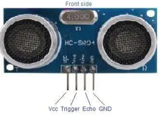 Gambar 2.5 Sensor Ultrasonik HC-SR04 Tampak Depan 