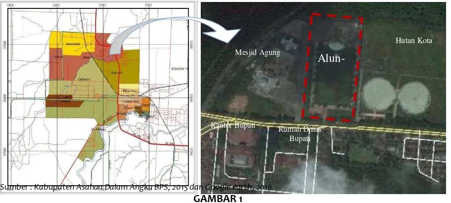 GAMBAR 1 KAWASAN PUSAT KOTA KISARAN DAN ALUN-ALUN KOTA KISARAN 