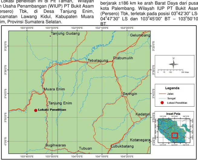 Gambar 1. Lokasi penelitian di IUP PT Bukit Asam (Persero) Tbk 
