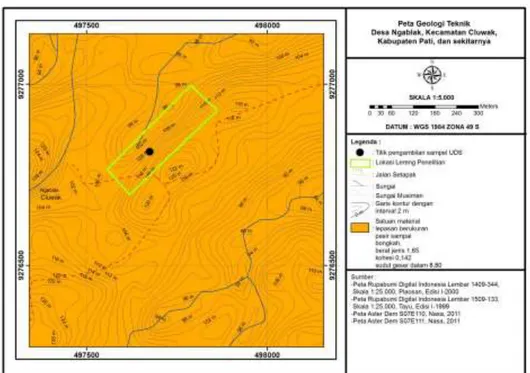 Gambar 5. Peta Geologi Teknik Daerah Penelitian Satuan  Material  ini  merupakan  hasil 