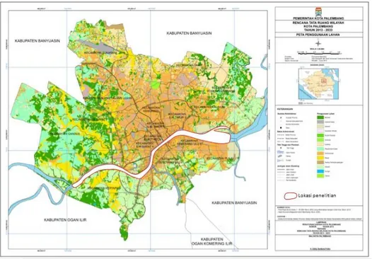Gambar 1. Lokasi penelitian: Sungai Musi di Kota Palembang