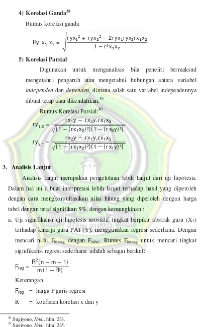 tabel dengan taraf signifikan 5%, dengan kemungkinan : 