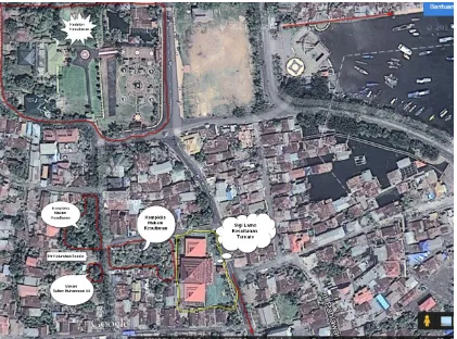 Gambar 1. Peta Persebaran Tinggalan Arkeologis Kota Ternate (Sumber: Google Map) 