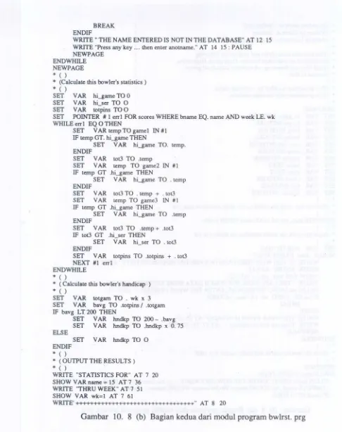 Gambar 10. 8 (b) Bagian kedua dari modul program bwlrst. prg