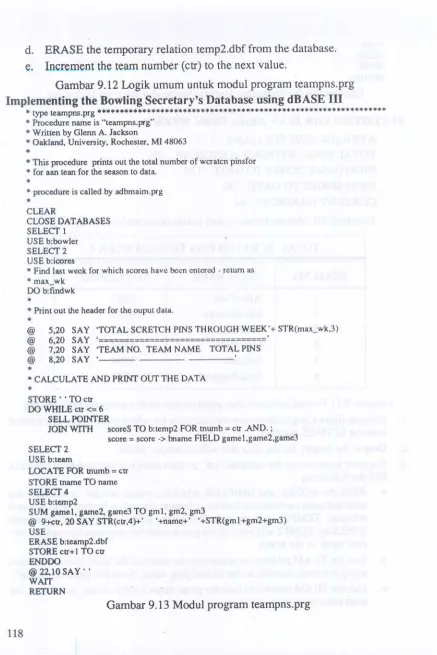 Gambar 9.12 Logik umum untuk modul program teampns.prg