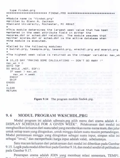 Figure 9.14The program module findwk.prg.