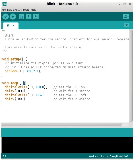 Gambar 2.7  Tampilan Software Compiler Arduino (Sumber: Dokumentasi Penulis) 