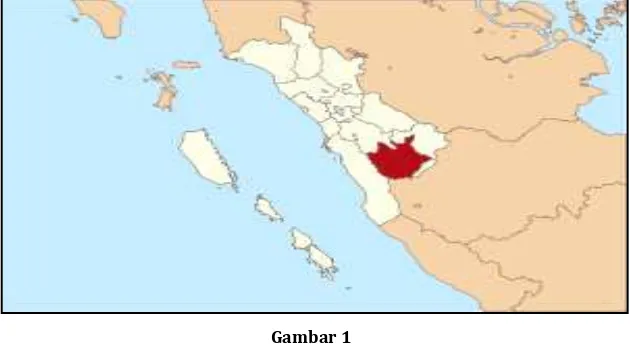 Gambar 1 Kabupaten Solok Selatan (warna merah) dalam Wilayah  