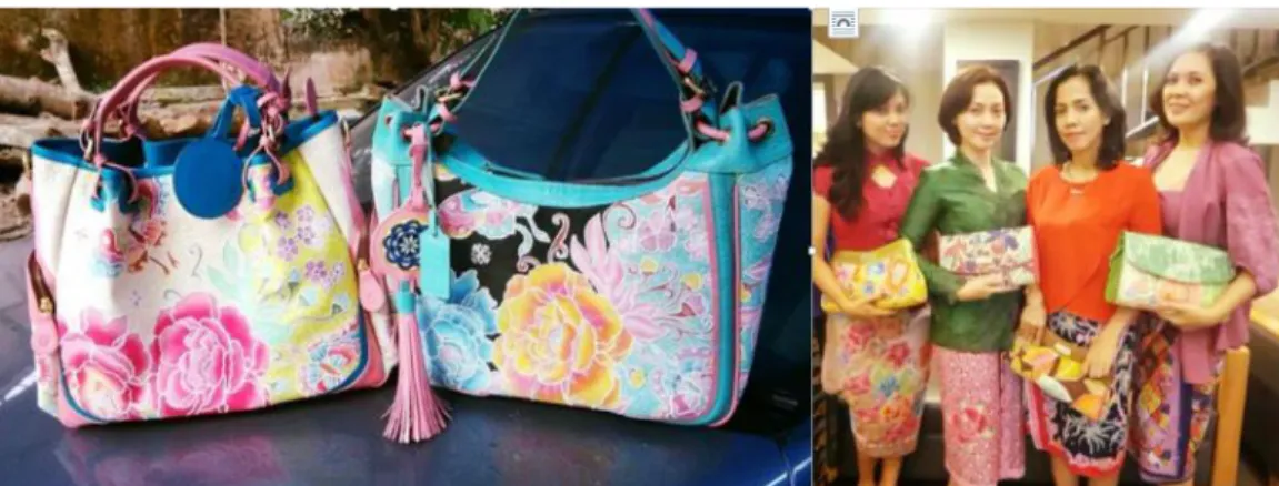 Gambar 7. Beberapa batik Hoko_ntul karya Bayu Aria yang diwujudkan dalam produk tas dan dompet  (Foto: bayu Aria, 2015) 
