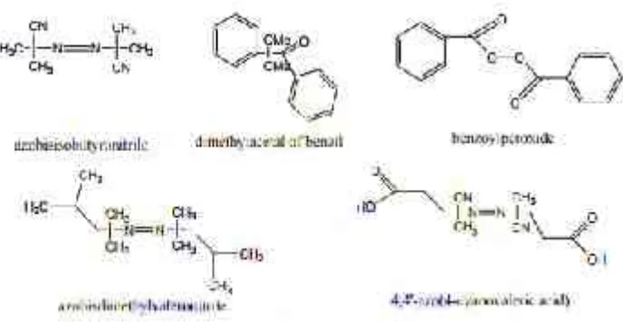Gambar 4. Struktur kimia dari inisiator yang umum digunakan dalam molecular
