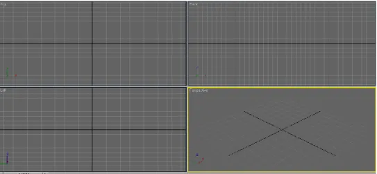 Gambar II.5. Tampilan Viewport  (Sumber : Nathanael, 2009 : 8)  II.6.5.  Command Panel 