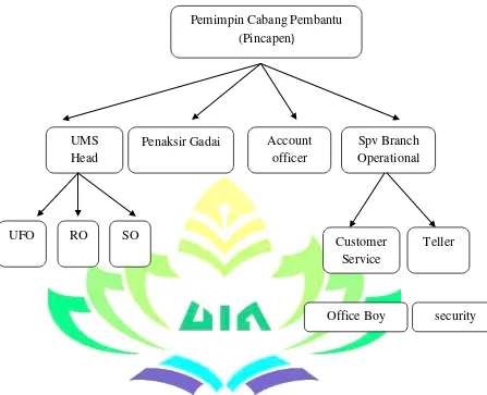 Gambar 1.3 : Struktur Organisasi BRI Syariah KC Kedaton59