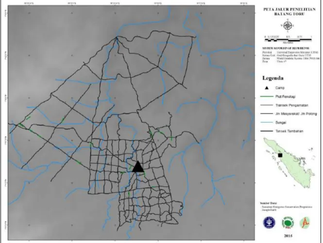 Gambar 1.  Peta Stasiun Riset Yayasan Ekosistem Lestari-Program Konservasi Orangutan Sumatera 