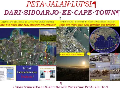 Gambar 2. Artikel ilmiah dan strategis berjudul War-game Debat Lupsi di forum internasional AAPG di Afrika Selatan tema Lupsi dipicu gempa atau pemboran (Prasetyo, 2008) 