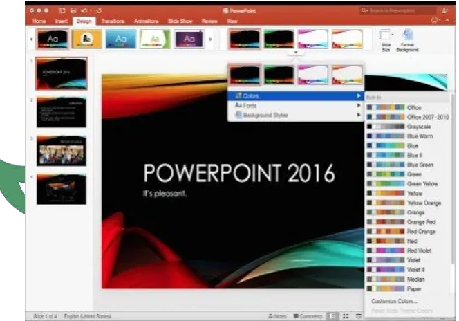 Gambar 2.1 Tampilan Microsoft Power Point 2016 