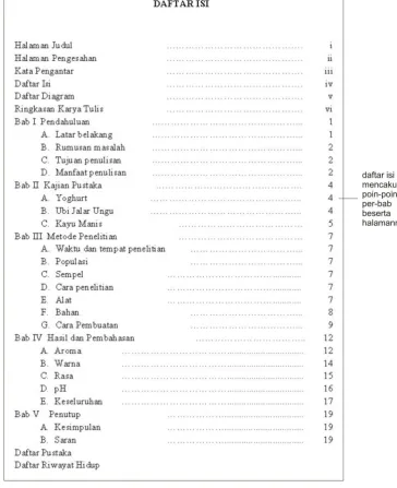 Gambar 10. Contoh daftar isi 