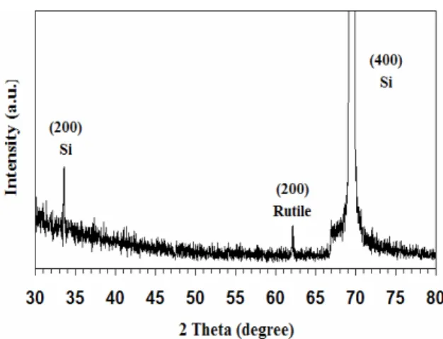 Gambar 8. Pola difraksi sinar-X film tipis Co-TiO 2 /Si setelah dianil pada suhu 500 o C selama 3 jam