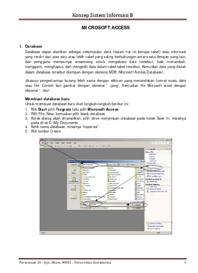 Komponen Utama Database Access 2003 8072