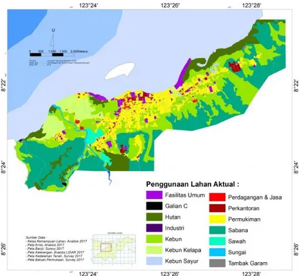 Gambar 2. Peta penggunaan lahan aktual 2017 