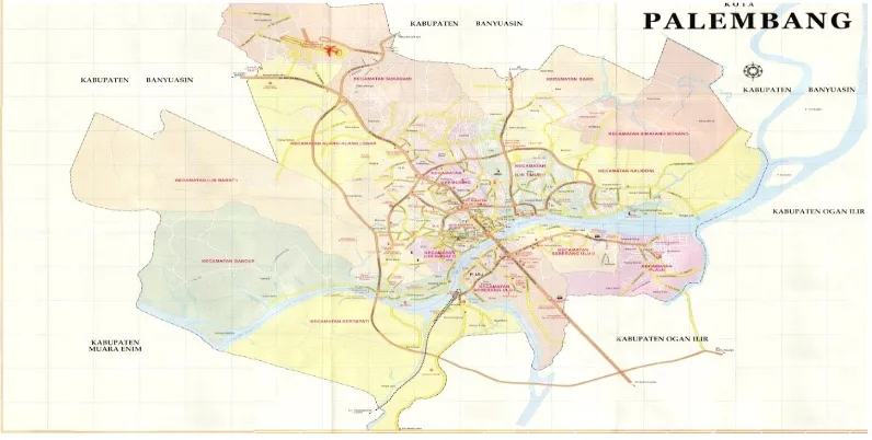 Gambar Peta Kota Palembang