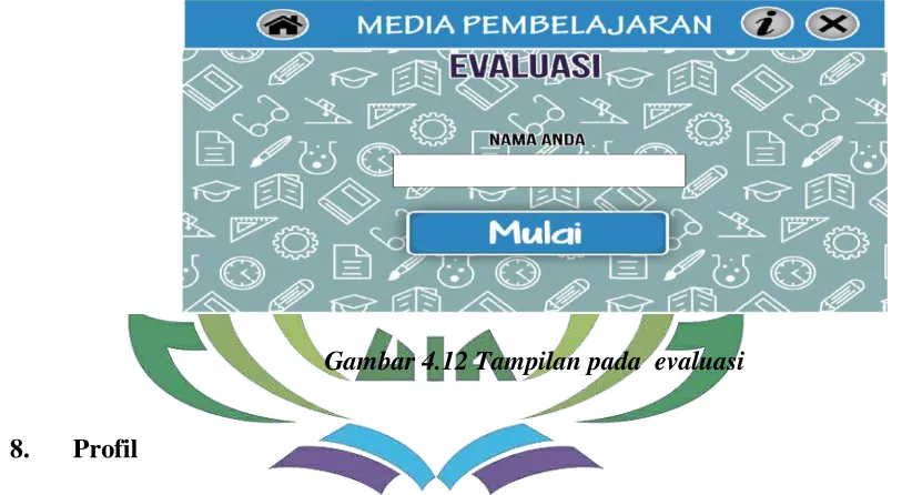 Gambar 4.12 Tampilan pada  evaluasi 