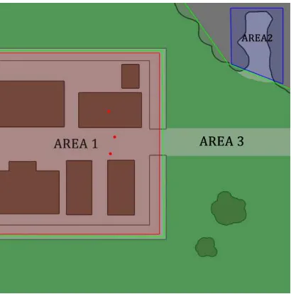 Fig. 3.2a: Sub areas are introduced. These smaller areas each cover a small part of the main area