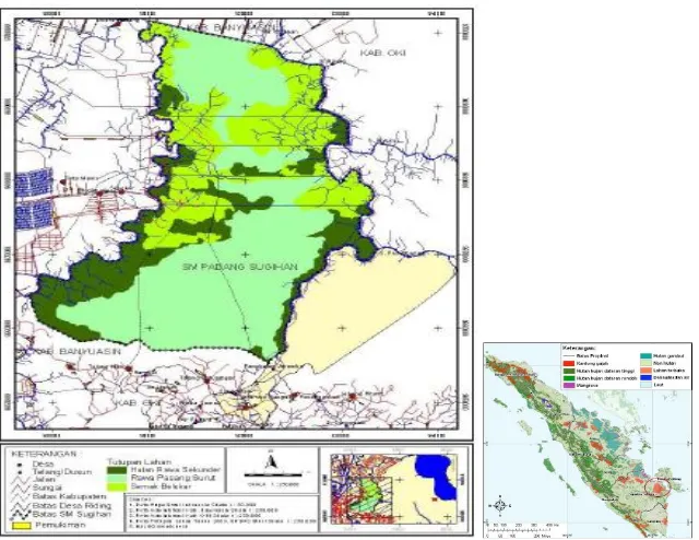 Fig. 1: Map of Padang Sugihan sanctuary in South Sumatra Province, Source: Mahanani [15]