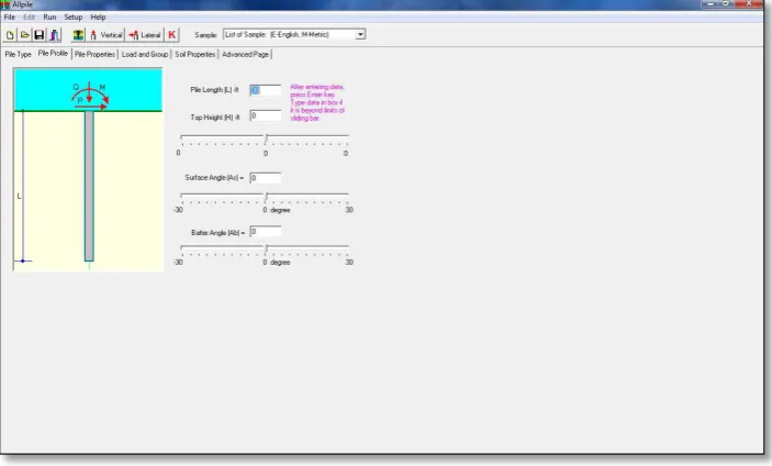 Gambar 2.17 Pile profile pada software Allpile 