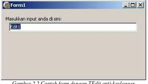 Gambar 2.2 Contoh form dengan TEdit anti-keylogger 